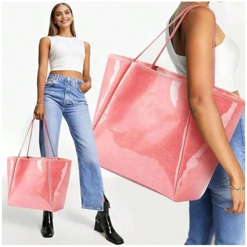 Large PVC Handbag Kraft Paper Hobo Tote Bags for Outdoors Beach mbzr