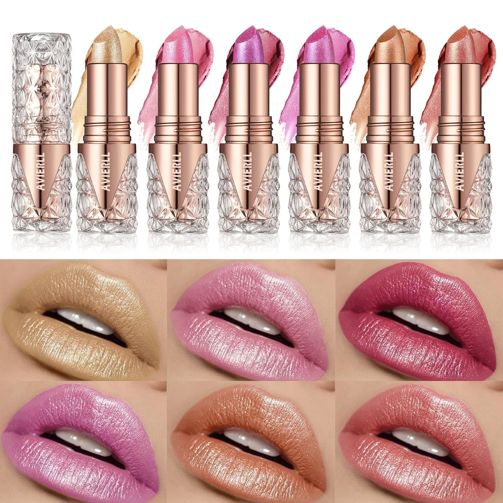 Quicksand Gold Lipstick Fine Glitter lipstick, Moisturizing Silky Mermaid Girl Pink, Long-Lasting Waterproof Grapefruit Orange mbzr