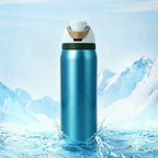 Owalaa frozen blue 32oz/945ml stainless steel insulated water bottle with straw,for daily sports outdoor,perfect gift mbzr