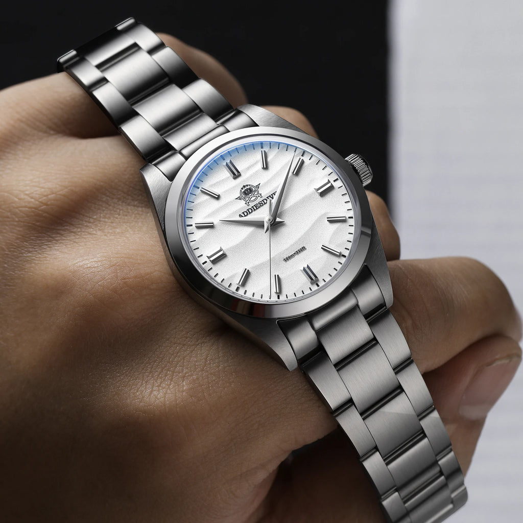 ADDIESDIVE Men's Quartz Wristwatch Bubble Mirror Glass 100M Waterproof 316L Stainless Steel Luxury Business Style Watches AD2030