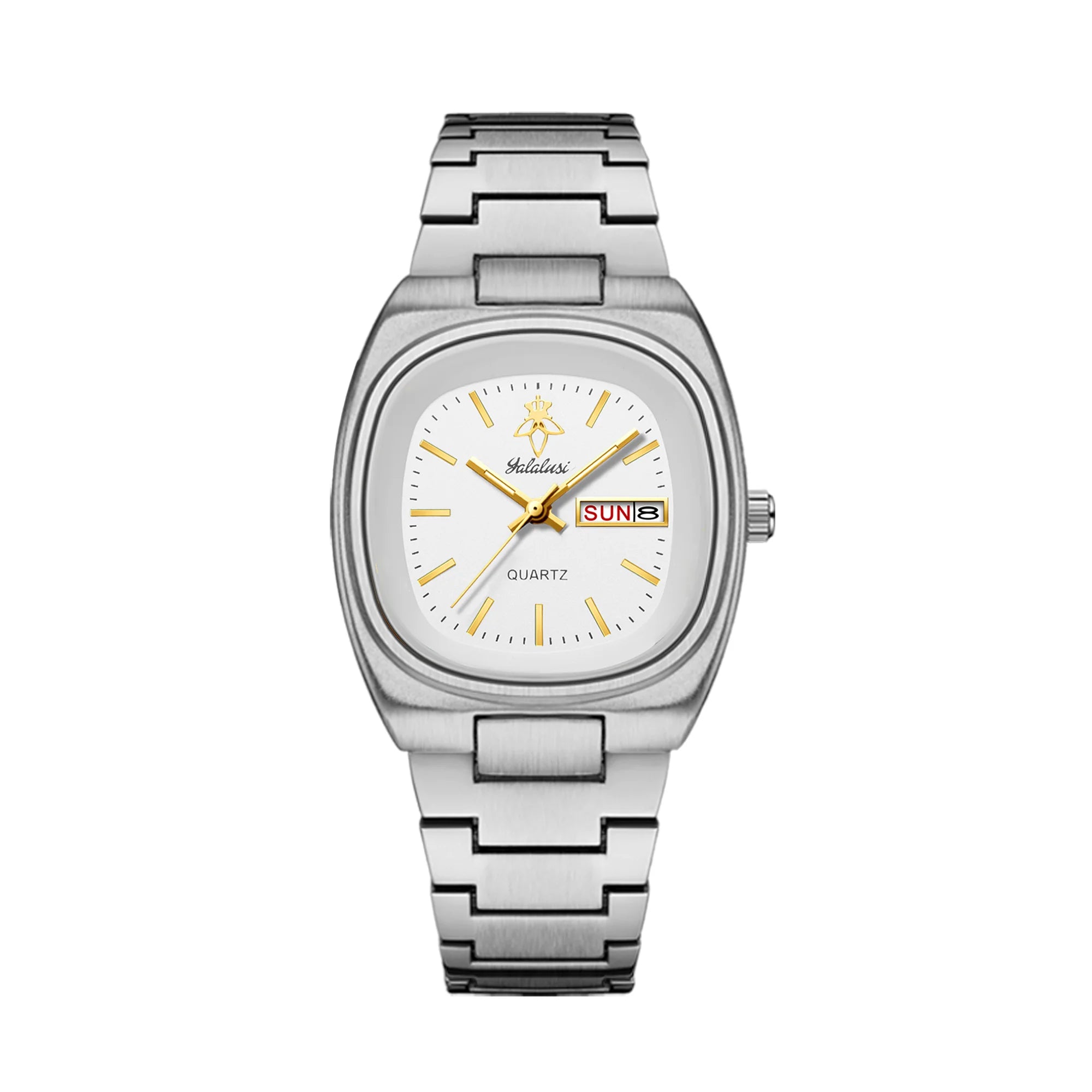 YaLaLuSi Unisex Fashion Waterproof Sport Watch Dual Calendar Gold Quartz Business Elegant with Box Remover Free Shipping mbzr
