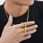 Cross Pendant Necklaces for Men Boys,Waterproof Stainless Steel Necklace,Christian Religious Faith Prayer Jewelry Gift mbzr