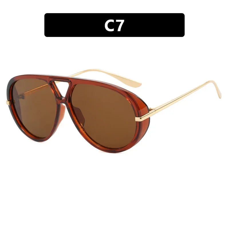 Vintage Oversized Sunglasses Women Retro Brand Big Frame Sun Glasses Female Black Yellow Ins Style Square Glasses Oculos De Sol mbzr