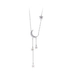 Fashion Necklace Star Moon Tassel Pendant Rhinestones Clavicle Chain Choker Collares Wedding Jewelry Accessories for Women