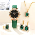 Womens Watches 5Pcs Set Luxury Rhinestone Women Fashion Elegant Wristwatch Quartz Watch For Girl WristWatch Bracelet Gift mbzr