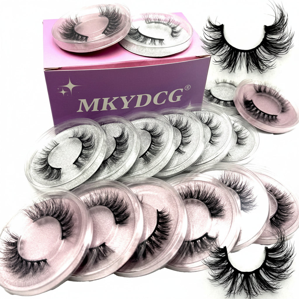 16 Pairs 3 Styles Wispy Faux Mink False Eyelashes Mixed Dramatic Thick Curled Fluffy Strip lashes Multipack for Eyes Makeup Sets mbzr