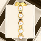 YaLaLuSi Vintage Gold  Green Women Watch  Inlaid Chain Bracelet Elegant Ladies Quartz  Wristwatch With Gift Box