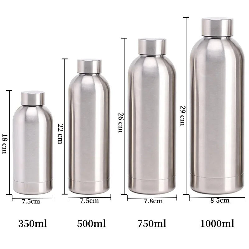 Stainless Steel Water Bottle 1 Liter Free Shipping Items, Drink Bottle for Sport Travel Cups,  500 750 1000ml Water Bottles mbzr