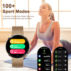 MEVADEN 1.43" AMOLED Screen Women Smart Watch 8.5mm Ultra-thin Stainless Steel Luxury Smartwatch Health Monitor Sport Watch H33