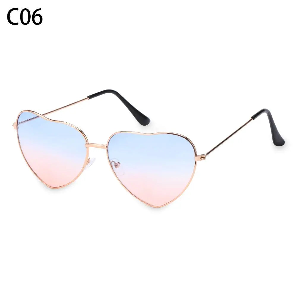 Trendy Heart-Shaped Glasses Women Heart Sunglasses Vintage Metal Frame Polarized Sun Glasses UV400 Eyewear