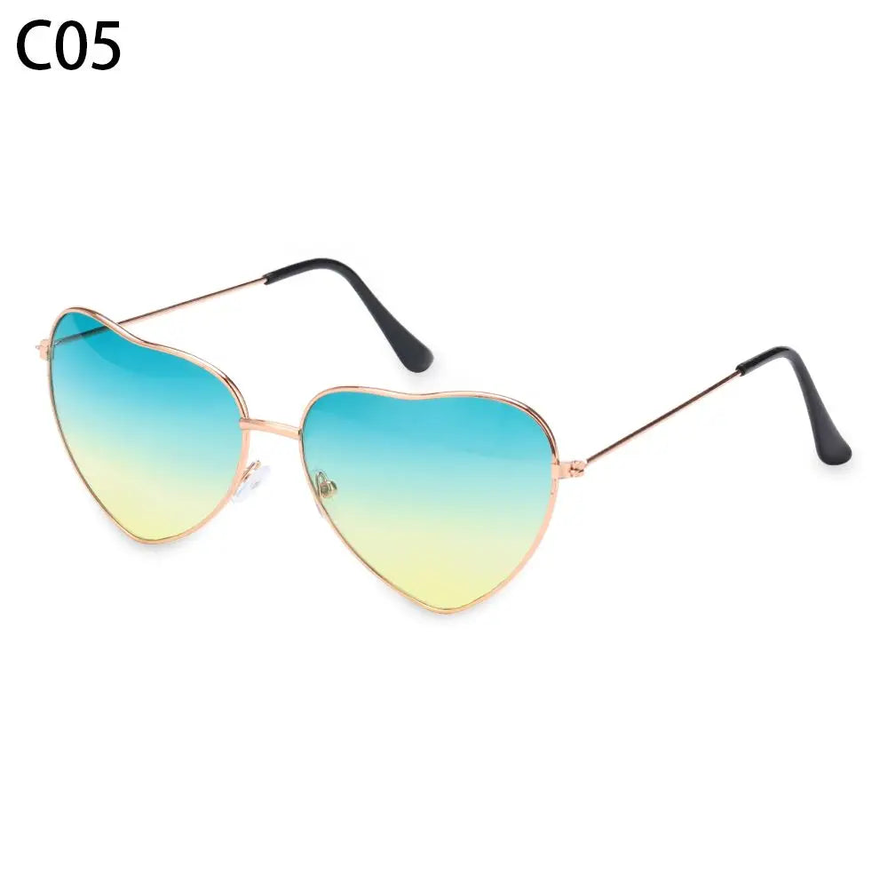 Trendy Heart-Shaped Glasses Women Heart Sunglasses Vintage Metal Frame Polarized Sun Glasses UV400 Eyewear