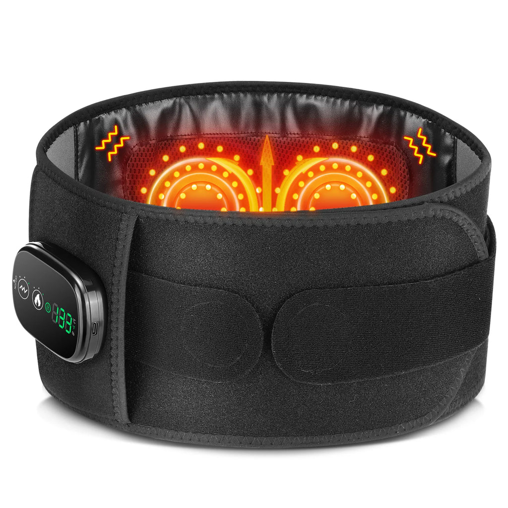 5-speed Heated Waist Belt Lower Back Lumbar Support Heating Pad 3 Vibration Massage Brace Abdomen Warm Menstrual Care Wrap mbzr