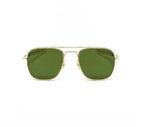 American Army Style Pilot Sunglasses Male, Retro Gold Frame Dark Green Tint Lens Lightweight Metal Eyewear, Luxury Designer Aviation Shades for Daily Commute Road Trip mbzr