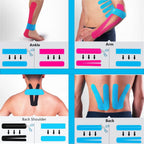 40/80 Strips Kinesiology Tape Cotton Elastic Precut Athletic Tape for Support Athletic Tape for Knees Muscle Strain Relief mbzr