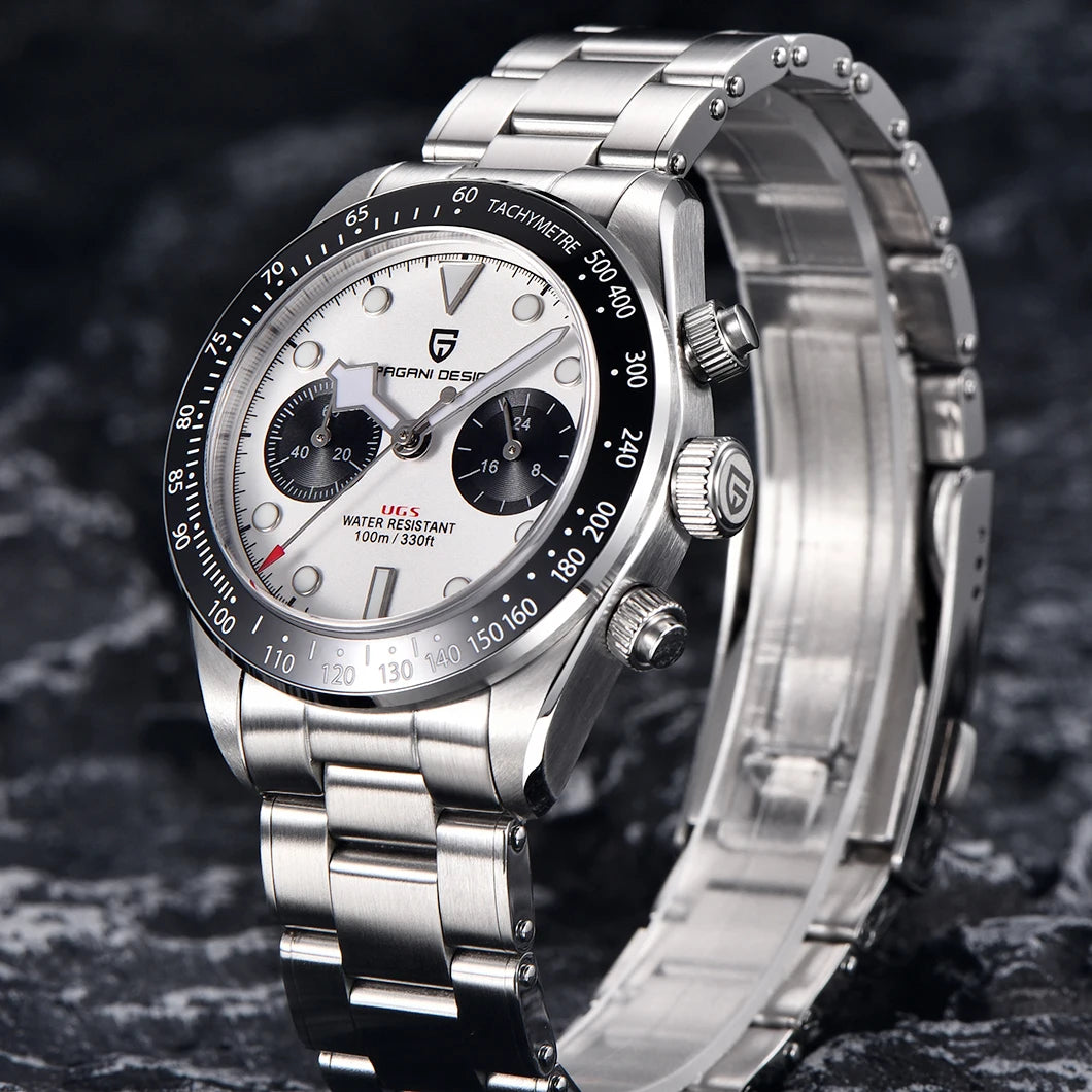 2026 New Retro Panda Mens Watches PAGANI DESIGN Luxury Quartz Watch For Men Chronograph AR Sapphire Waterproof Sports Clock Gift