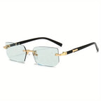 Rimless Rectangle Eyewear Popular Fashion Shades Small Square Sunglasses