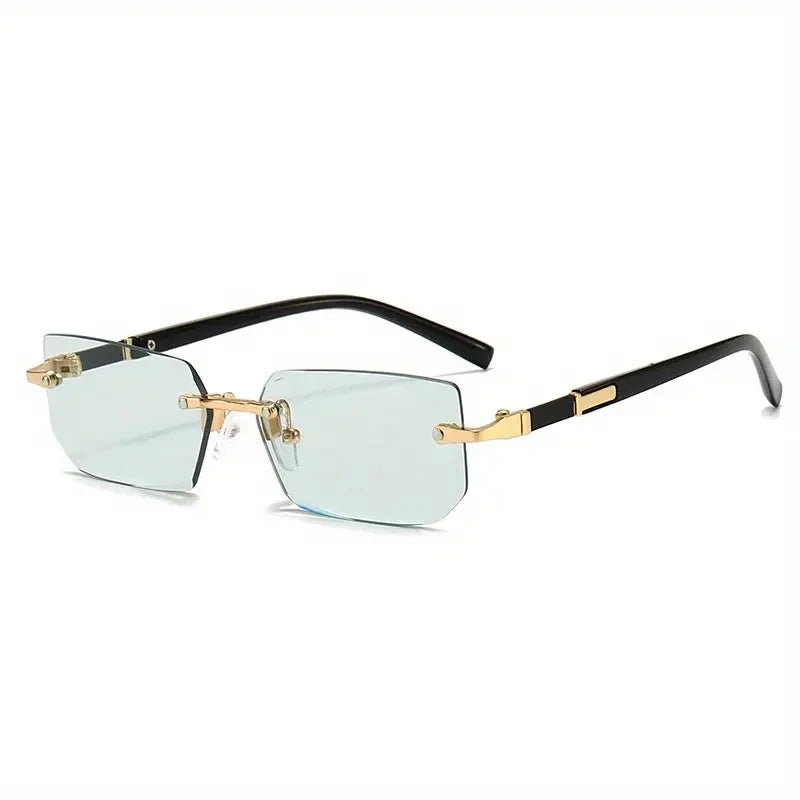 Rimless Rectangle Eyewear Popular Fashion Shades Small Square Sunglasses
