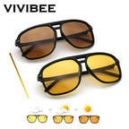 VIVIBEE Men Photochromic Night Vision Sunglasses Color Change Transition 2026 Yellow Big Sun Glasses Oversized Polarized Goggles mbzr