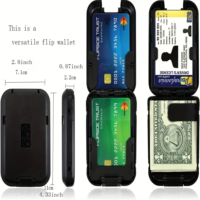 metal wallet wallet, RFID block minimalist wallet men's ultra thin aluminum clip pocket cash credit card holder mbzr