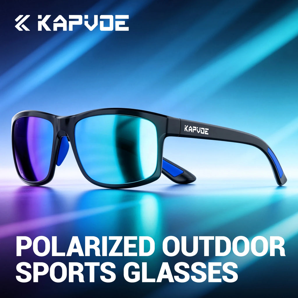 KAPVOE Anti-Glare Polarized Cycling Sunglasses Fashion Men Women Ultralight Fishing Glasses MTB Bicycle Marathon Sports Glasses Large-Frame Sports Running UV400 Goggles