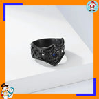 Hot Selling Hexagram Ring Titanium Steel with Sapphire David Star Vintage Ring Hand Jewelry