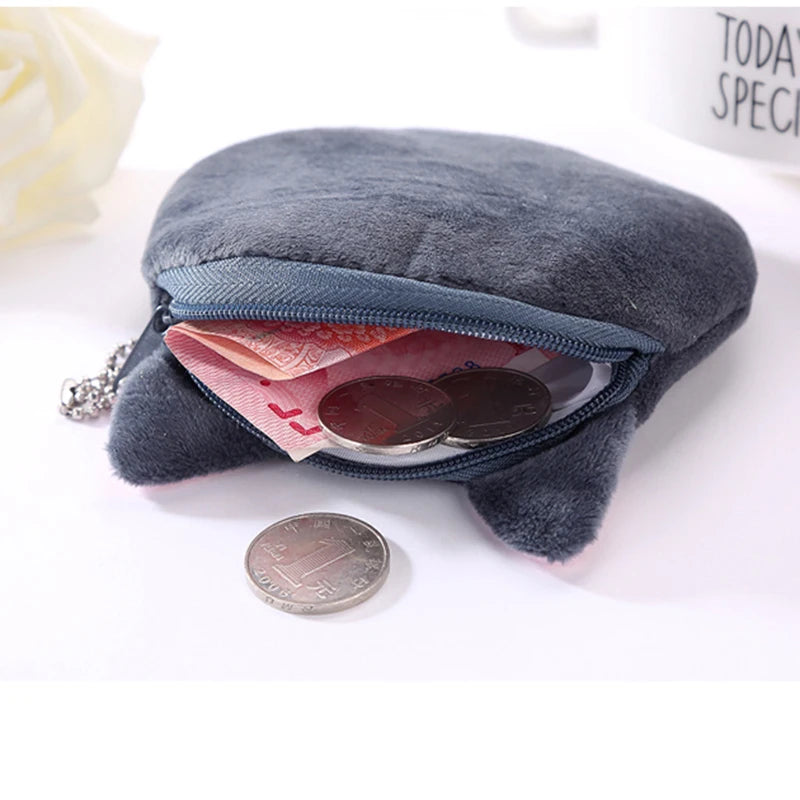 Cartoon Kids Girls Coin Purse Cute Cat Plush Wallet Women Girls Change Purse Bag Mini Money Coin Key Wallets Pouch Children Gift