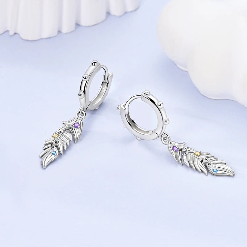MULA 925 Sterling Silver Earrings for Women's Wedding Birthday Party Fashion Jewelry Gifts Zircon Starry Crystal Hoop Earrings