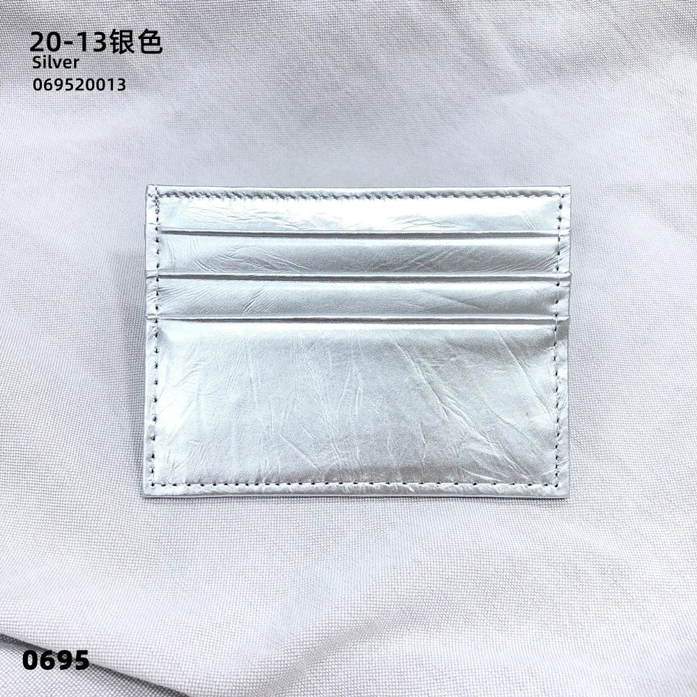 Cowhide Card Holder Woman Man Fashion Slim Mini Card Bag Genuine Leather Engrave Name Luxury Casual Purse