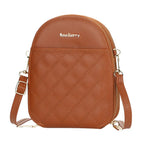 Fashion Small Plaid Leather Zipper Crossbody Bag Shoulder Bag for Women Wallet Purse Handbag with Detachable Strap mbzr