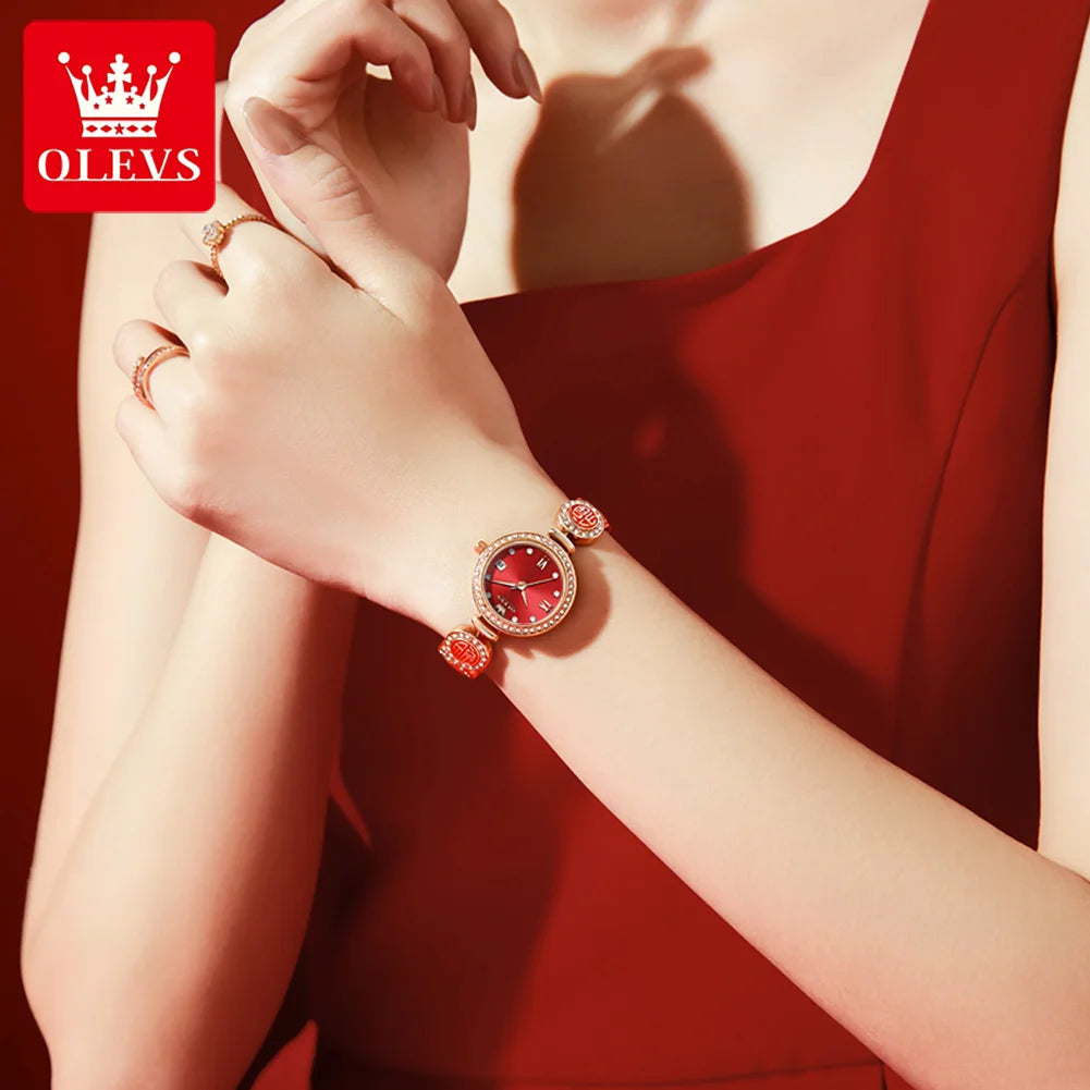 OLEVS 5630 Women Watch Luxury Brand Diamond Watch Date Waterproof Clock Quartz Watch Exclusive Blessing Bracelet Women Watch mbzr