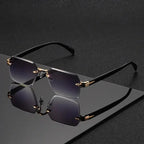 Rimless Rectangle Sunglasses for Women and Men – Fashion Small Square Frameless Shades, Summer Travel UV400 Protection Eyewear, Classic Unisex Oculos mbzr