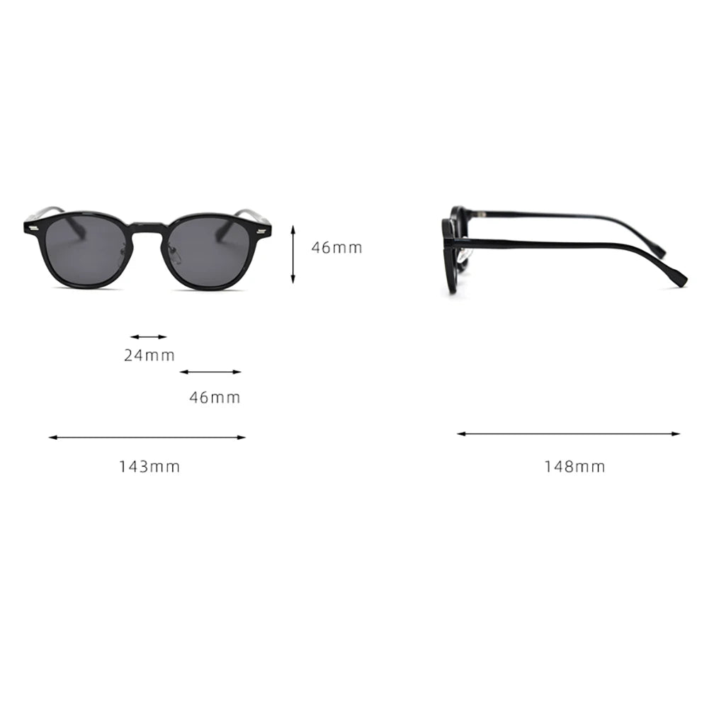 Peekaboo Unisex Polarized Sunglasses Retro Women Korean Style Ultralight Round Sun Glasses for Men TR90 Green Brown 2024 Gift