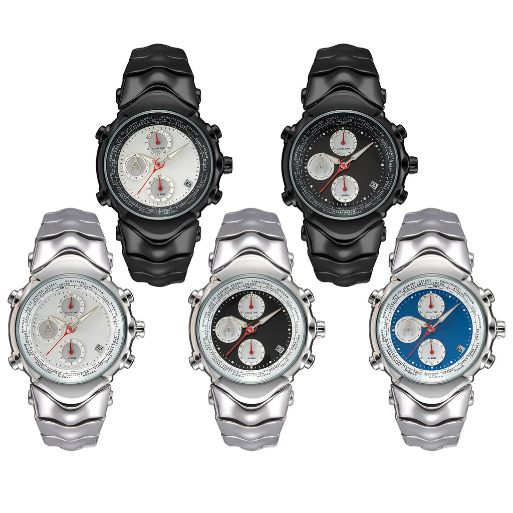 Fashion Multifunctional Alien Y2k Quartz Watch Mens Six Needles Dial Unique Special Blade Creative Alien Shape Fashion Men Watch Clock mbzr
