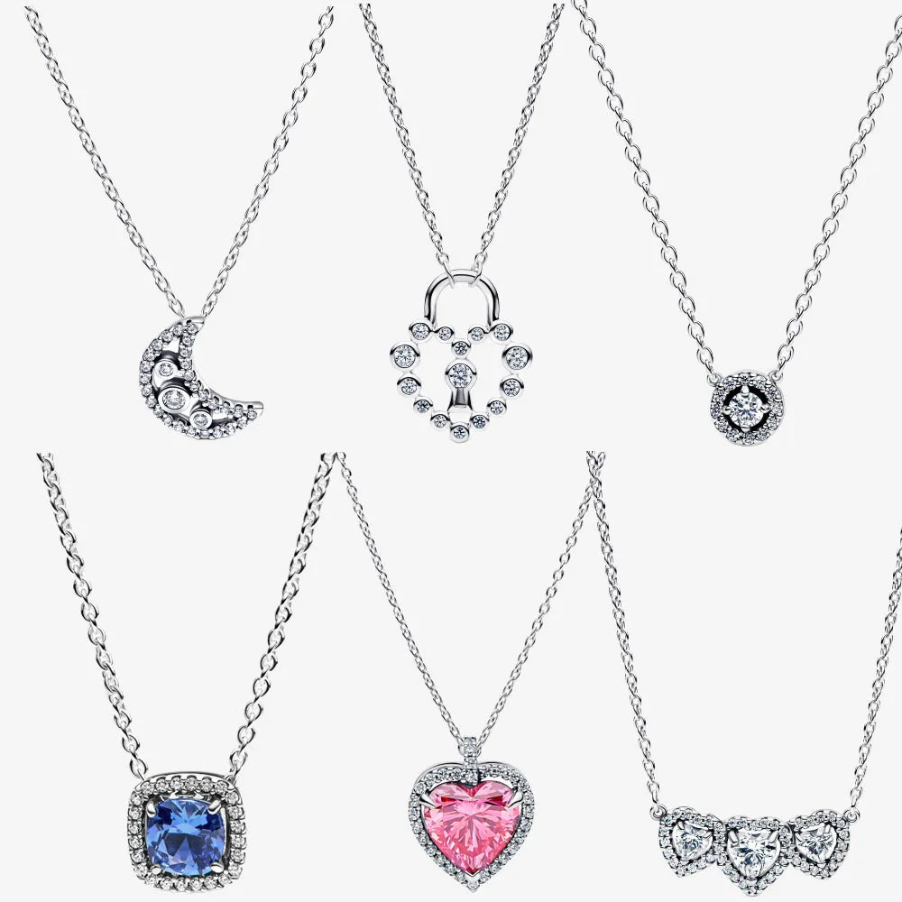 925 Sterling Silver Pave Heart & Butterfly Necklace Women Jewelry DIY Birthday,Anniversary,Engagement,Wedding Gift plata de ley mbzr