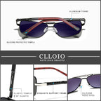 CLLOIO Men Classic Aluminum Polarized Sunglasses Women Driving Glasses Pilot Sun Glasses Brand Designer Male Vintage Sunglasses mbzr