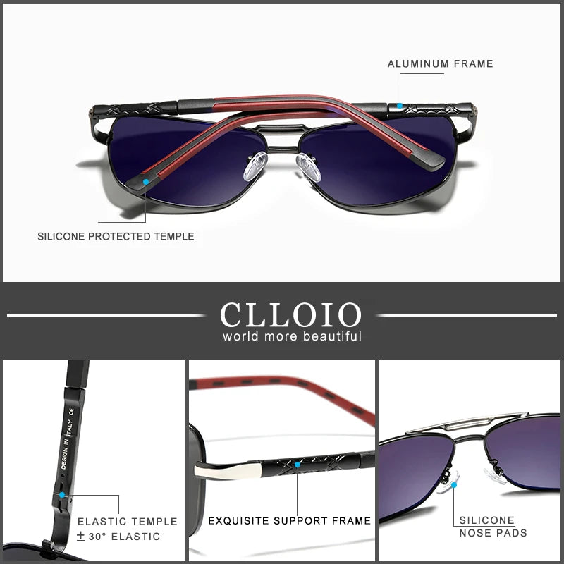 CLLOIO Men Classic Aluminum Polarized Sunglasses Women Driving Glasses Pilot Sun Glasses Brand Designer Male Vintage Sunglasses mbzr