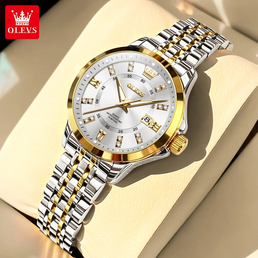 OLEVS 3620 Women Watch Luxury Brand Diamond Quartz Watch Fashion Automatic Calendar Waterproof Women Watch Bracelet Set Reloj