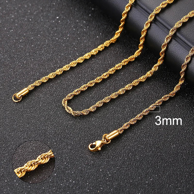 Vnox Cuban Chain Necklace Basic Stainless Steel Curb Link Chain Chokers,Vintage Gold Color Solid Metal Collar