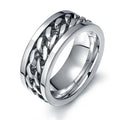 Vnox 8mm Rotatable Chain Ring For Men Women Stainless Steel Flexible Spinner Link Casual Fraternal Rings Male Jewelry Anel