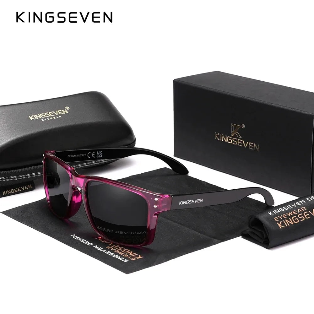 KINGSEVEN Rectangle Retro TR90 Polarized Sunglasses Cycling UV400 Climbing Anti-glare Outdoor Sports Eyewear