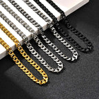 3/5/7mm Stainless Steel Cuban Link Chain Stainless Steel Necklace, Punk Hip-hop Choker for Men, Fashion Jewelry Accessories