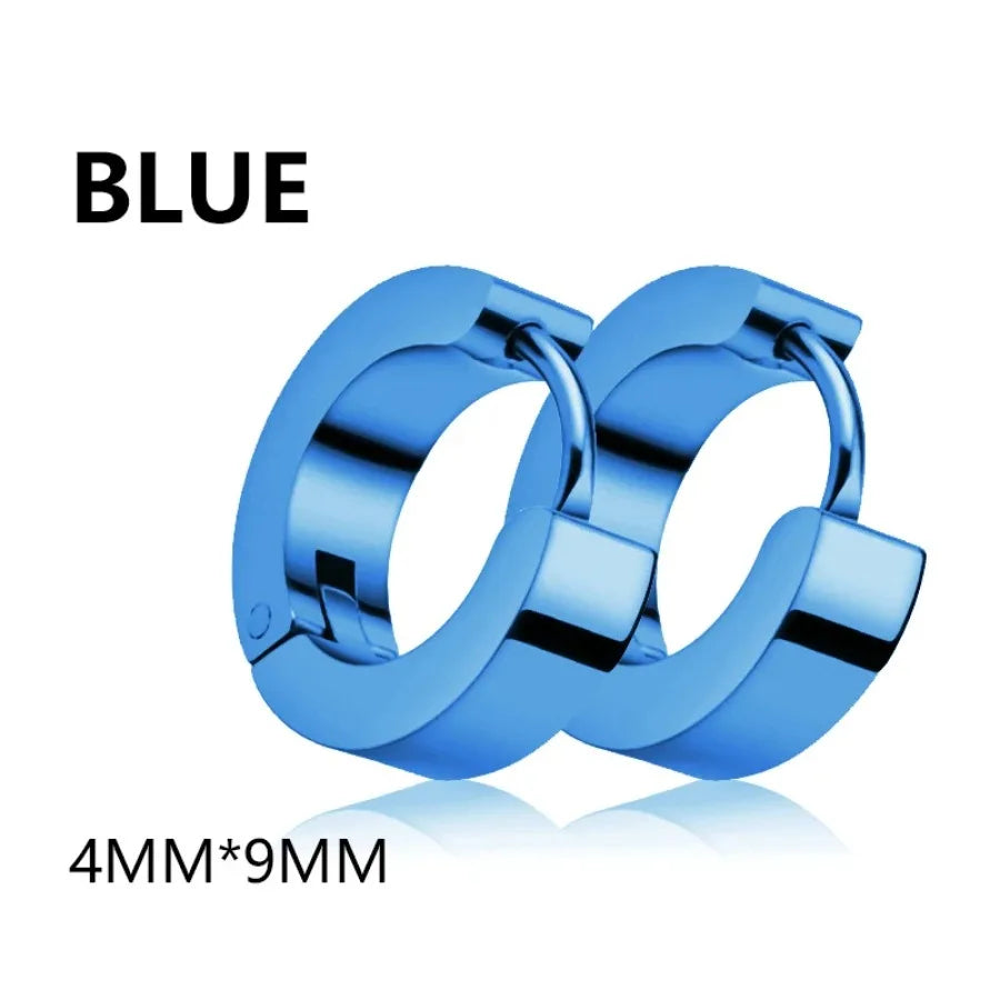 1/5 Pairs Men Women Punk Rock Stainless Steel Huggie Ear Circle Earring Piercing Push-Back Ear Buckle Gothic Fashion Jewelry