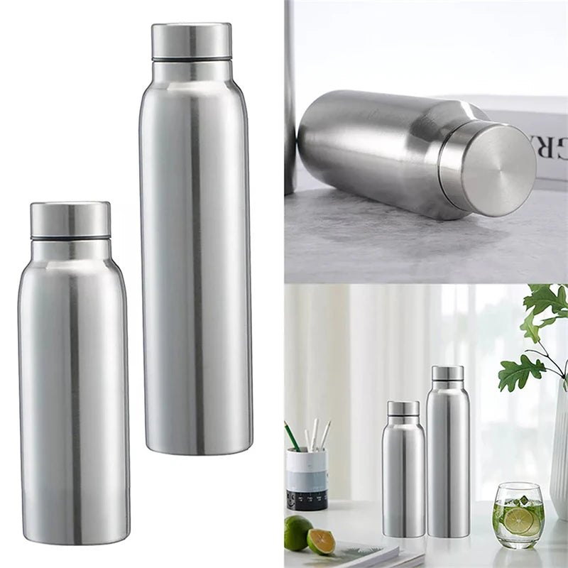 Portable Sports Water Bottle 650ML 1000ML Stainless Steel Single Wall Large Capacity Kettle Outdoor Bicycle Sports Drinking mbzr