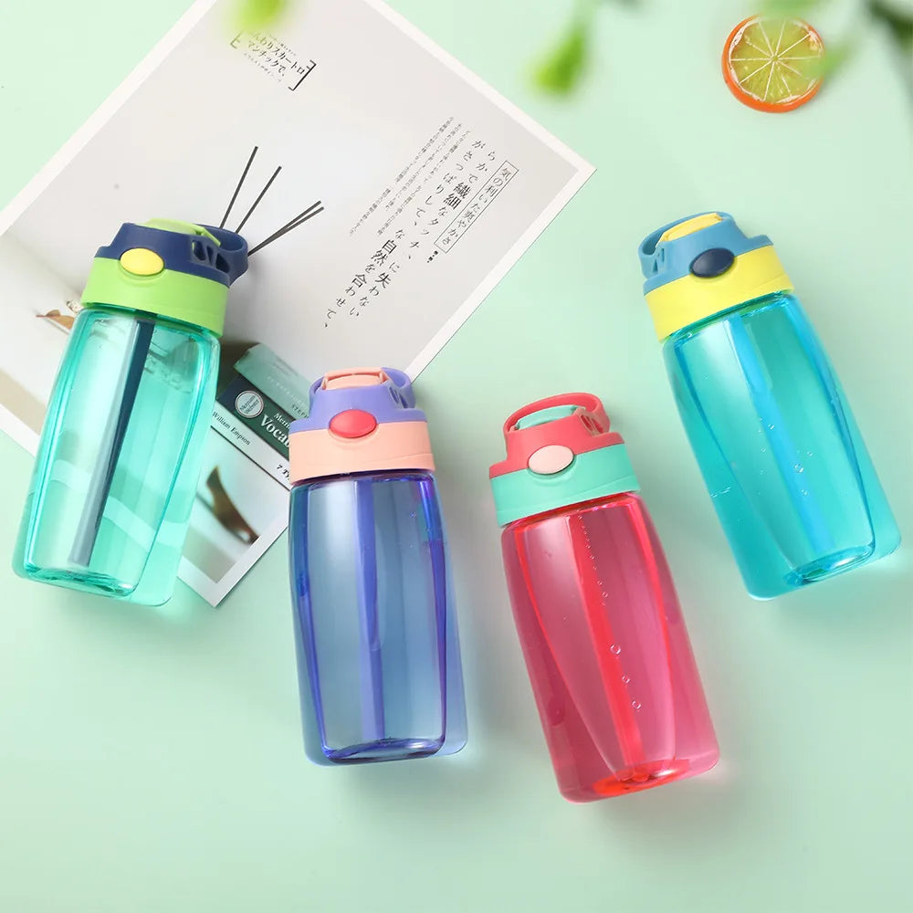 480ml Water Bottle With Straw Kids Girls Portable Travel Bottles Gym Sports Fitness Cup Summer Cold Water Juice Drinking Bottle mbzr