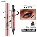 Women's Double-Headed Stamp Eyeliner Large-Capacity Liquid Black Winged Cat-Eye Makeup Tool Waterproof for Eye Beauty mbzr