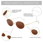 ZENOTTIC Oval Retro Unisex Sunglasses UV400 Polarized Glasses Vintage Style Classic Shades
