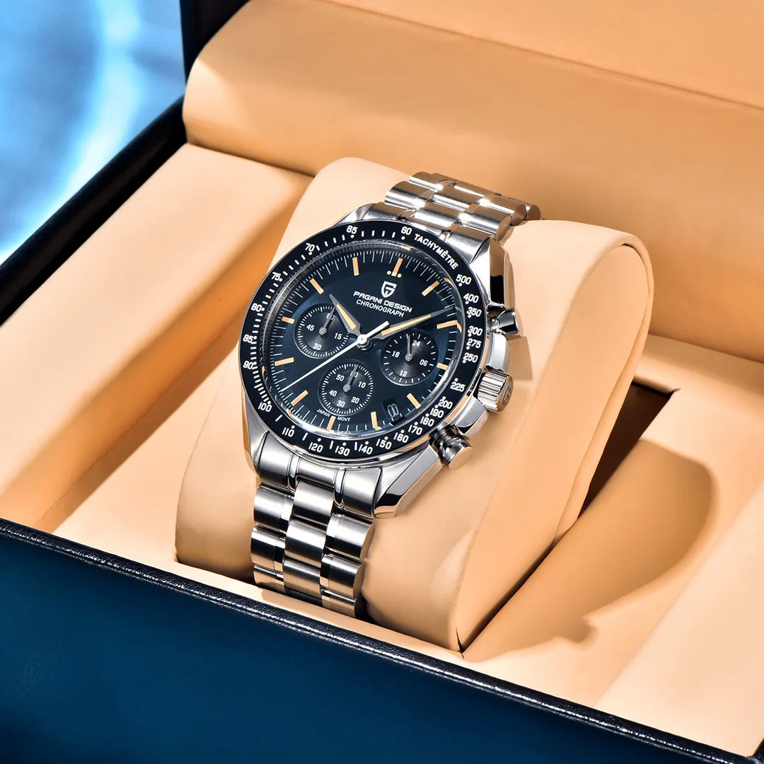 PAGANI DESIGN New Rock Blues Luxury Quartz Watch for Men Sports Chronograph AR Sapphire Crystal 2026 Luminous Wrist Watch Men Japan VK63