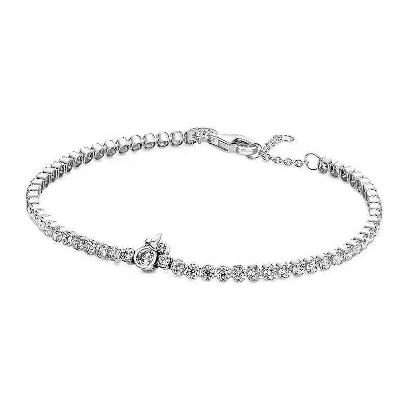 Hot selling 925 Sterling Silver Exquisite Stars Heart-shaped All Zircon Tennis Bracelet Luxurious Charm Bracelet Surprise Gifts mbzr