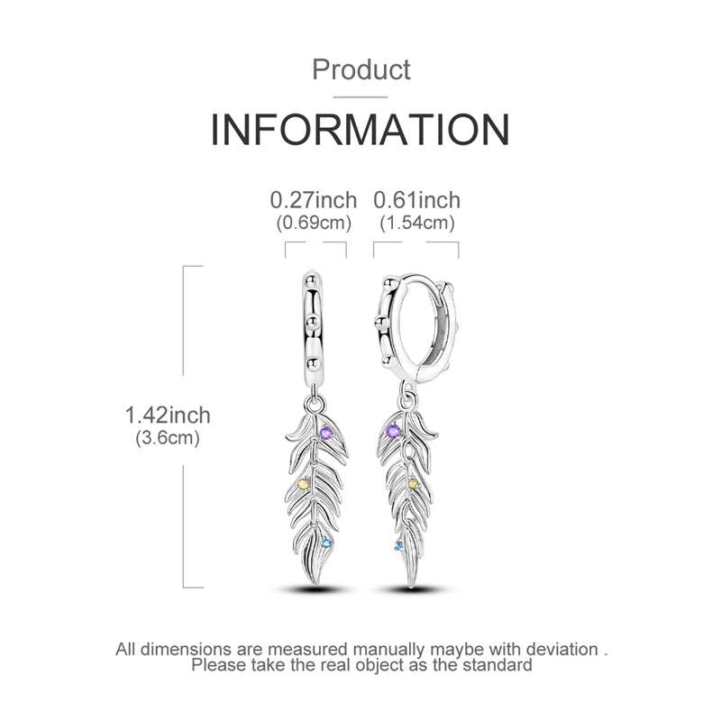 MAULA Earrings 925 Sterling Silver Bohemian Vintage Feather Tassel Earring For Women Ladies Party Hypoallergenic Fashion Jewelry