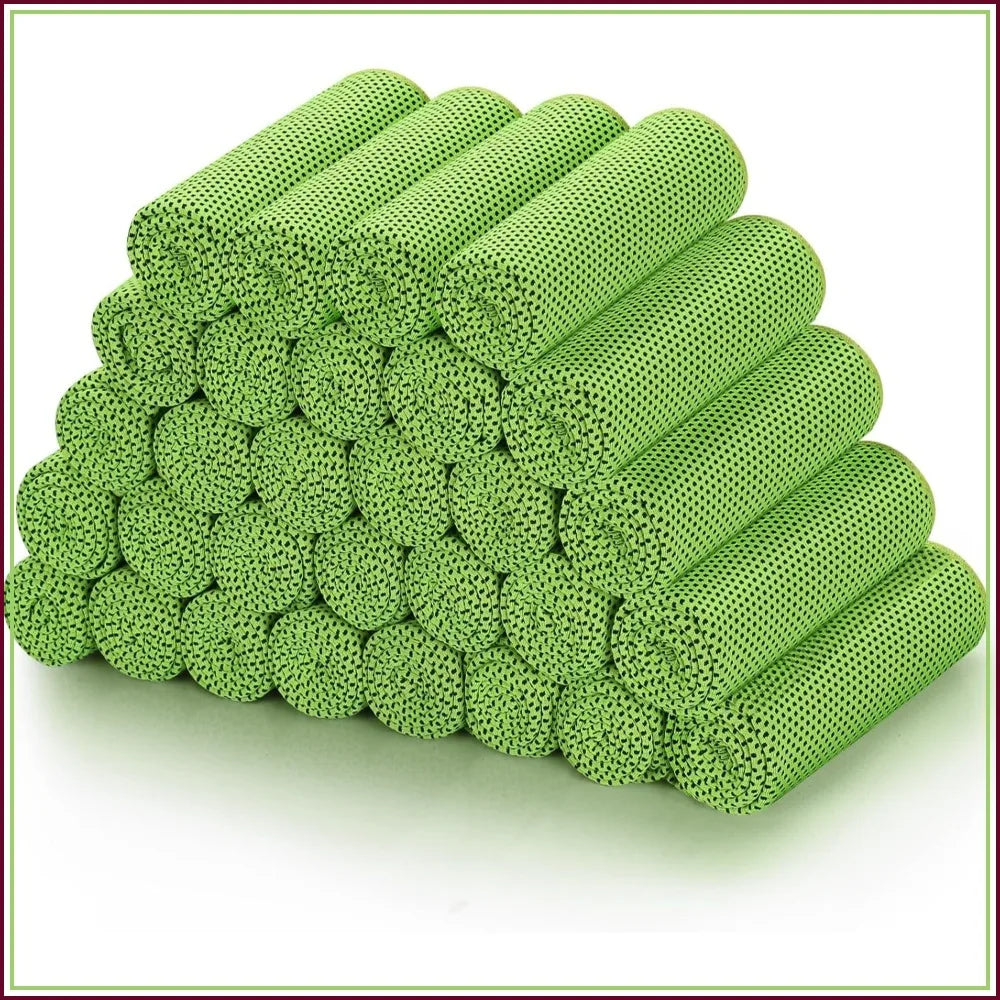Cooling Towels (40"x12", Pack of 30) for Neck & Face, Hot Weather Sports, Gym, Yoga, Travel & More mbzr